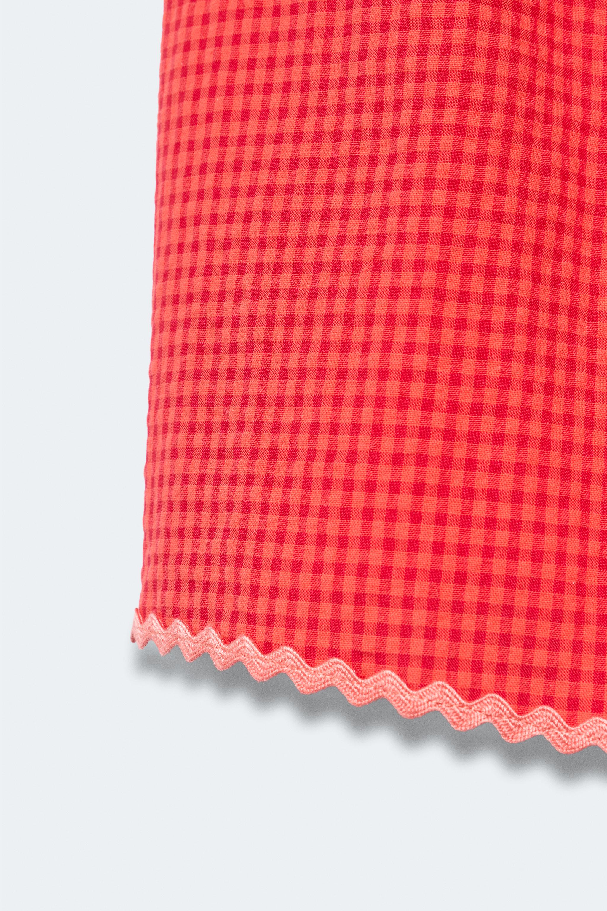 2-14 YEARS / GINGHAM TOP WITH WAVE TRIM - LIMITED EDITION